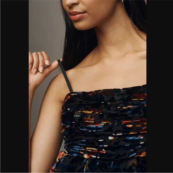 Anthropologie x Hutch, The Mabel, Velvet, wide-leg jumpsuit. Size Medium - Picture 2 of 7